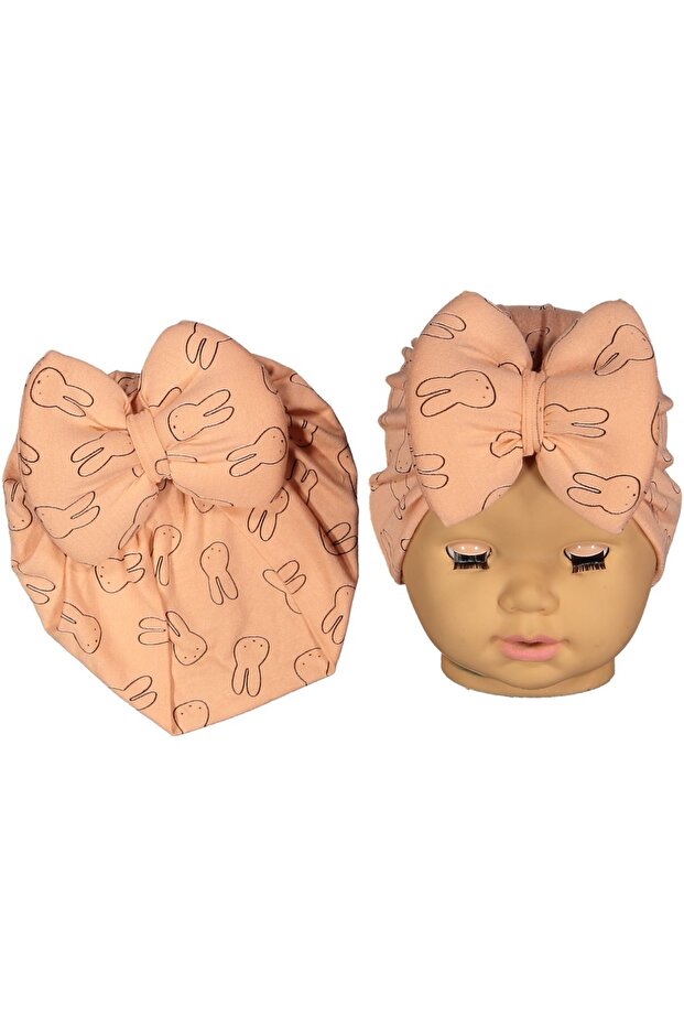 Combed Cotton Patterned Double Layer Bow Bone 0-12 Months - 1