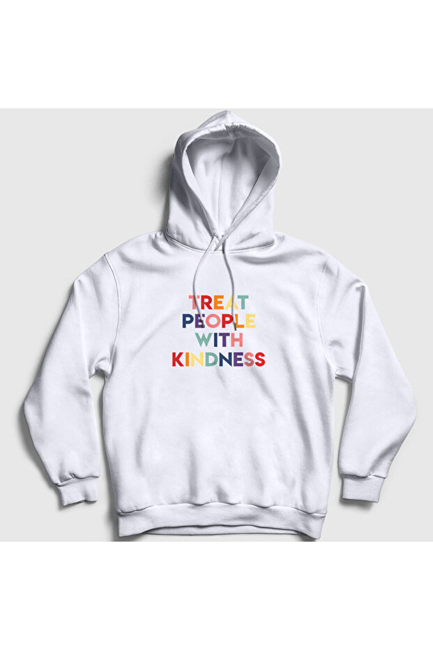 Unisex White Treat People With Kindness Harry Styles Hooded Sweatshirt 318903tt