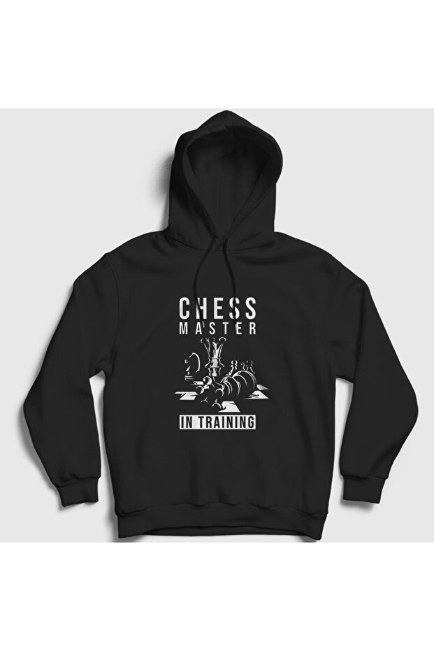 سويت شيرت بقلنسوة أسود للجنسين من Chess Master In Training Chess331671تي تي
