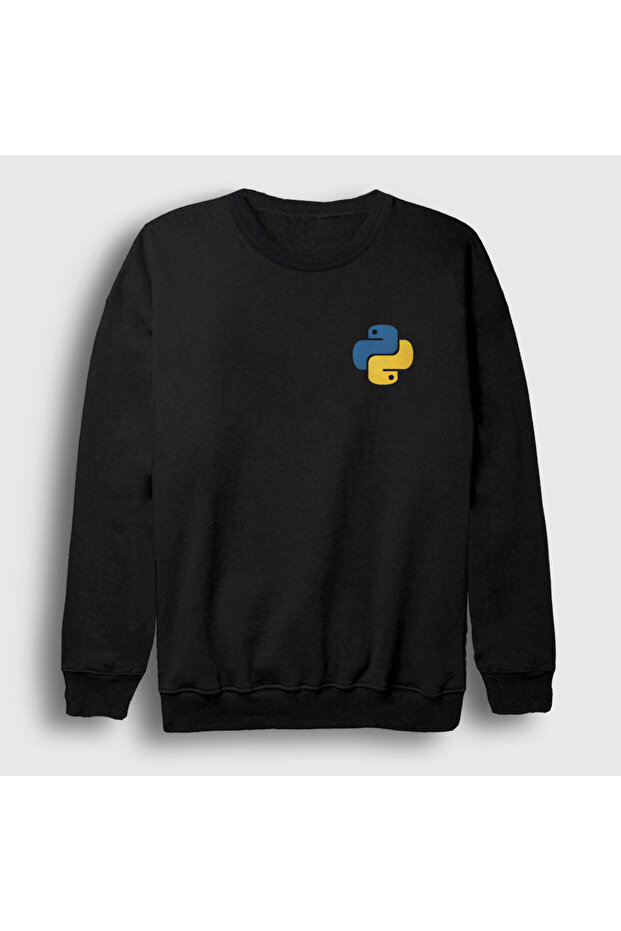 Унісекс Чорний логотип Python Developer Програміст Світшот 336437tt - 1