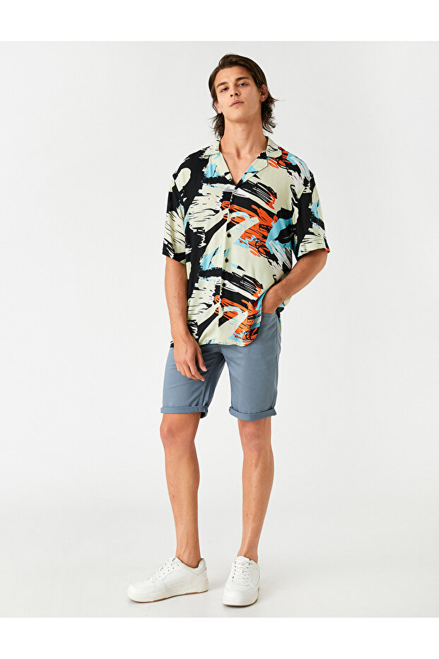 Layered Leg Gabardine Shorts