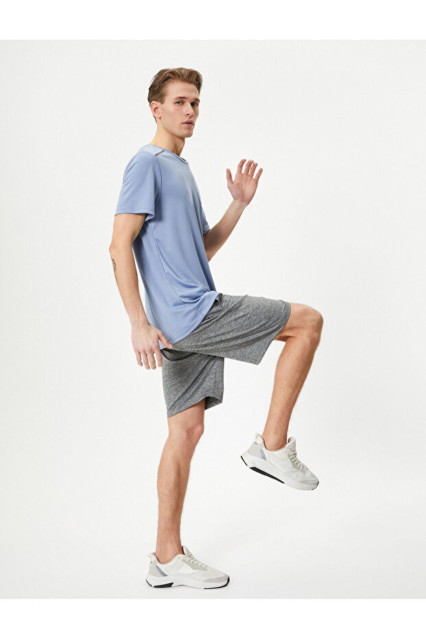 Sports T-Shirt Stripe Printed Crew Neck Short Sleeve