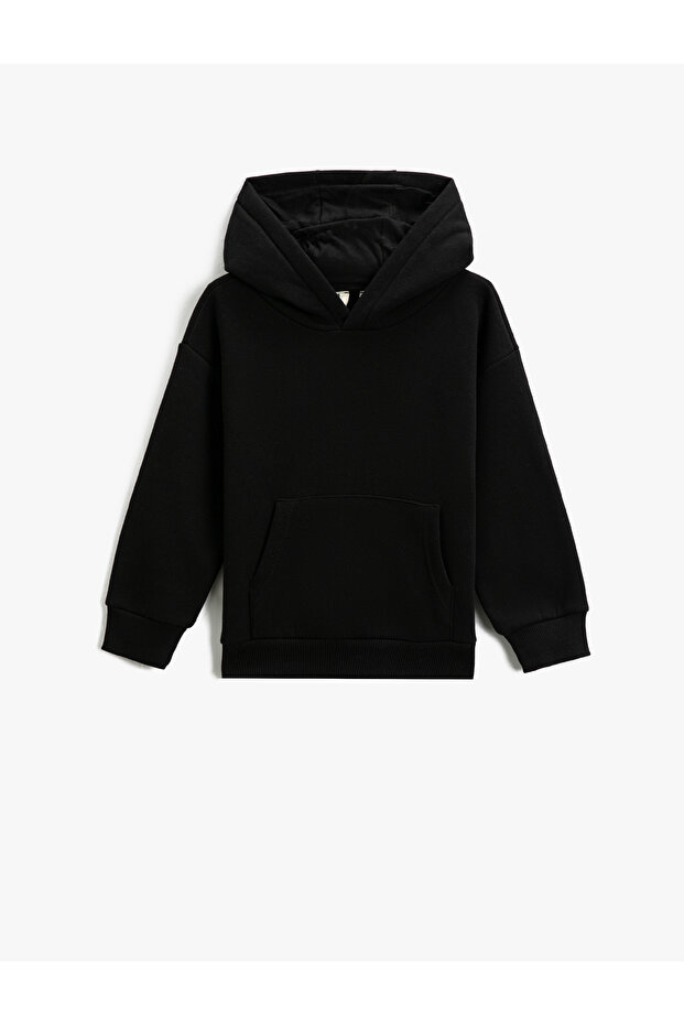 Basic Kapüşonlu Sweat Kanguru Cepli Şardonlu - 1