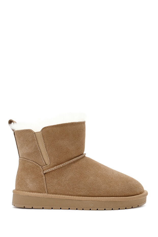 Women's Camel Fur Detailed Suede Leather Boots 24Wfd 478210