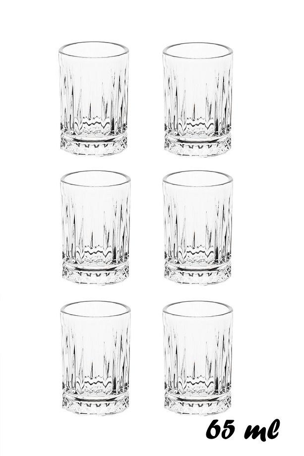 Glasya 6lı Kahve Yanı Bardak- Cam Su Bardak Seti Kahve Yanı Mini Meşrubat Bardağı Shot Bardağı 65 ml - 3