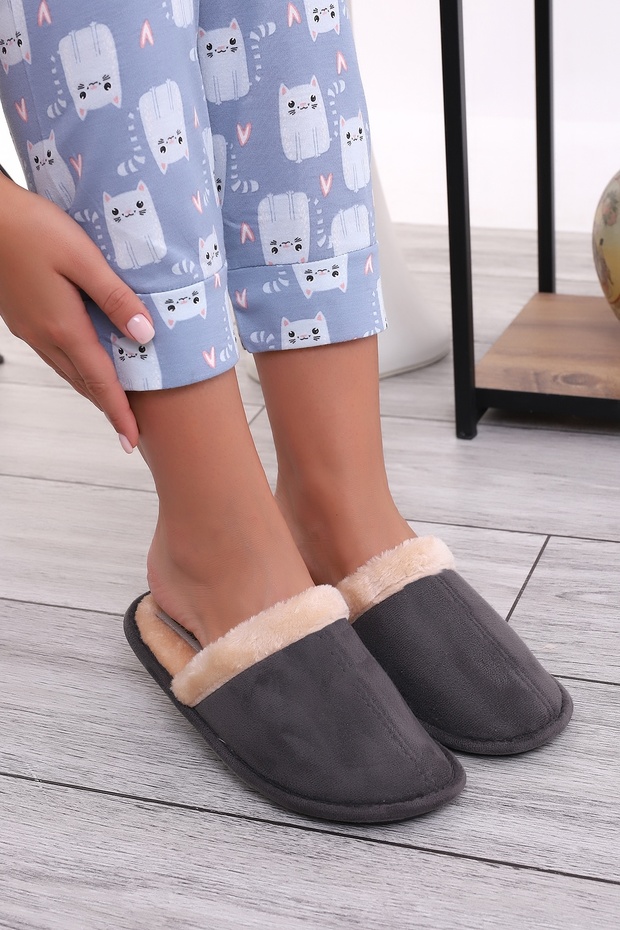 U050 Unisex Winter Indoor Slippers Furry Wool Winter Slippers
