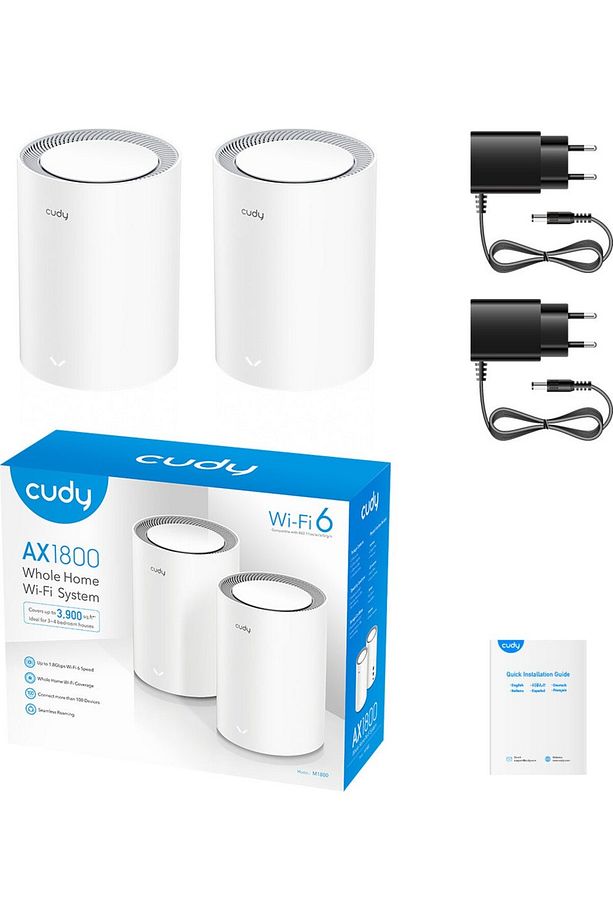 Router M1800 2-pack Ax1800mbps 2.4/5ghz Ap/re/wısp Gigabit Mu-mımo Kablosuz 2'li Mesh Wi-fi 6 S - 2
