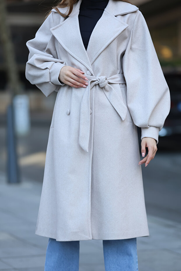 Palton căptușit cu mâneci balon - 3