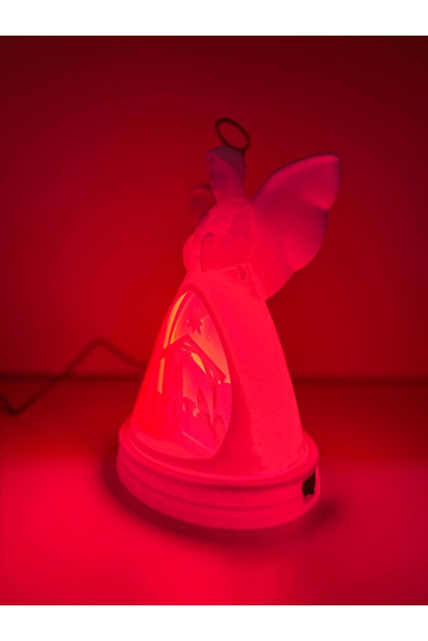 Farklı Işık Renklerinde Melek Figürlü Gece Lambası - 2