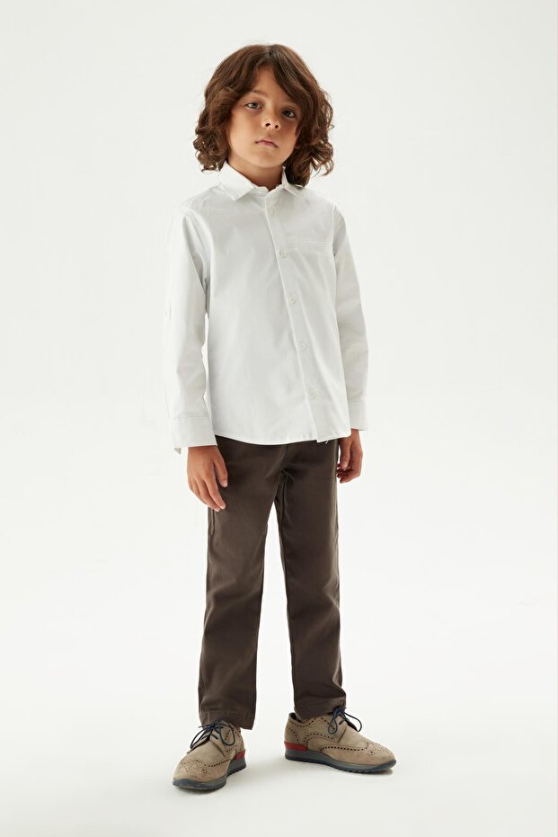 Bg Store قميص أبيض للأولاد 23fw0nb3602