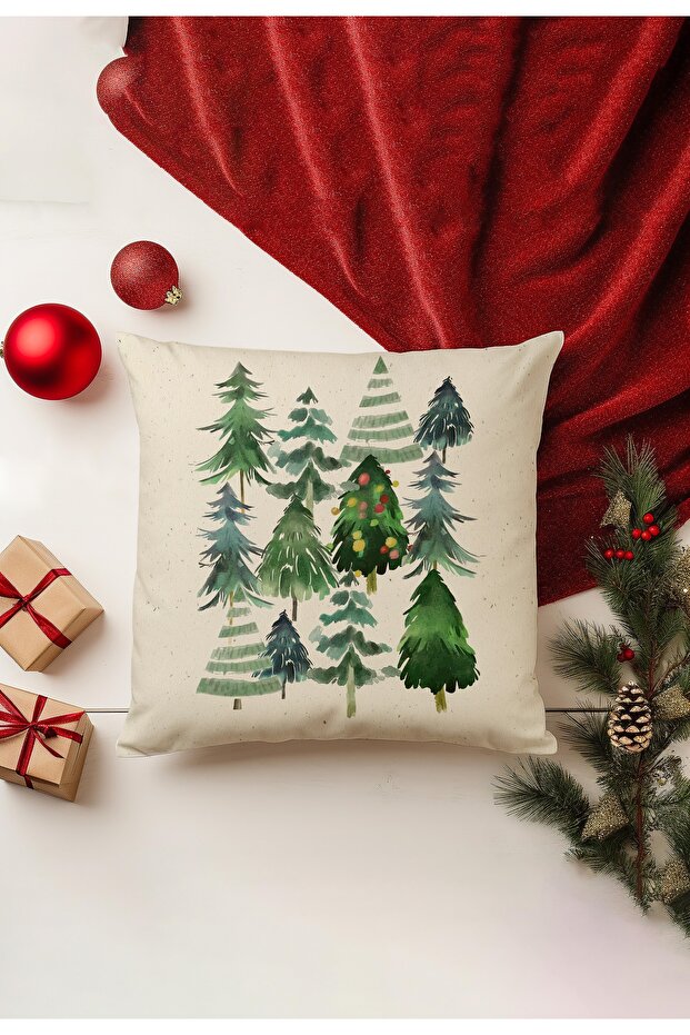 Christmas Themed Throw Pillow Cover / Christmas - Christmas Cushion Cover (Double-Sided Printed - Hidden Zipper)