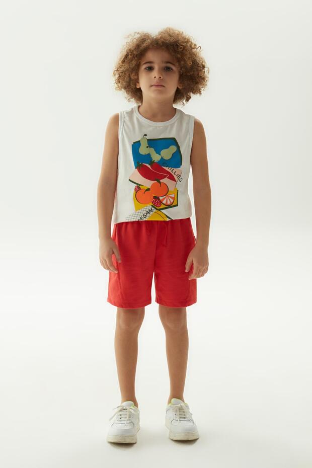 Bg Store Erkek Çocuk Kırmızı Şort - 1