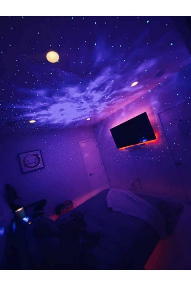 Starry Projektör Bluetooth Hoparlör Gece Lambası Rgb Led Işıklı Parti Hoparlörü Speaker - 5