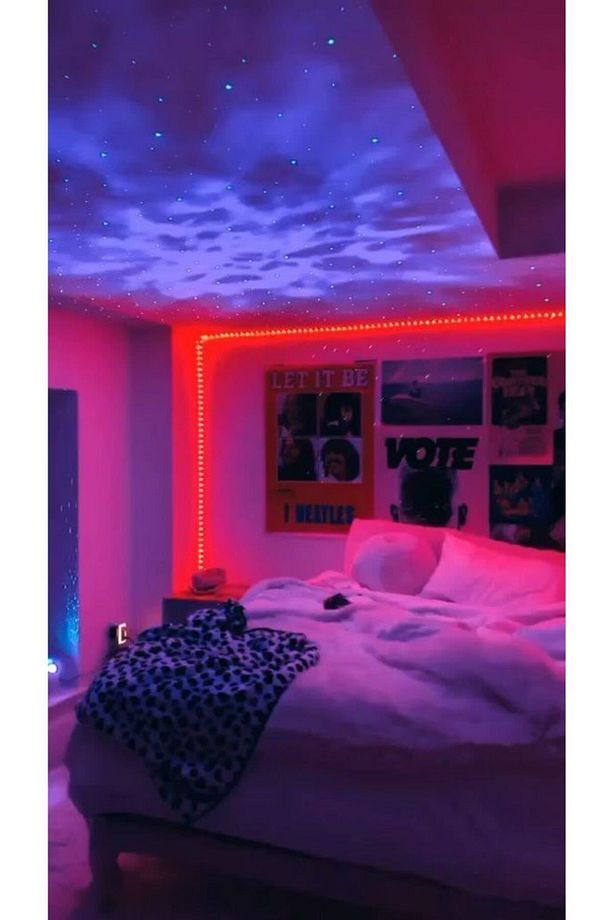 Starry Projektör Bluetooth Hoparlör Gece Lambası Rgb Led Işıklı Parti Hoparlörü Speaker - 6