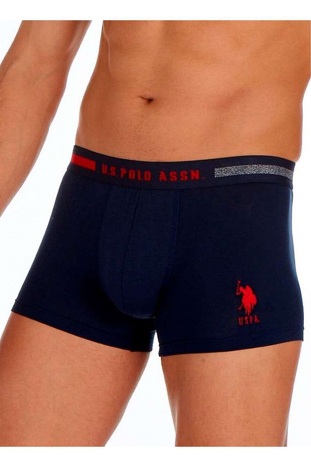 Yazılı Lacivert Gri Beyaz 3'lü Pamuklu Likralı Erkek Boxer - 4