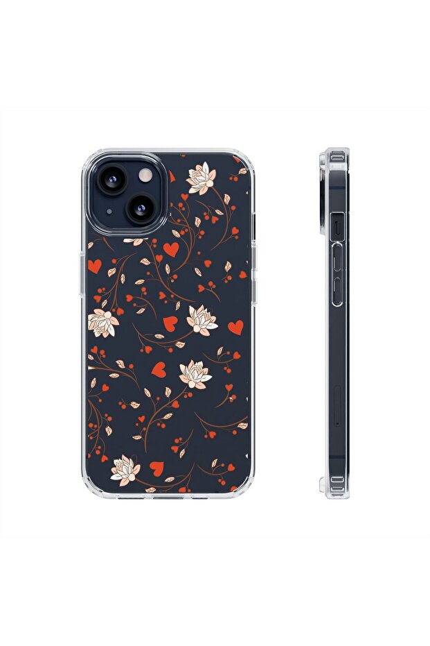 حافظة هاتف آيفون 14 بلس شفافة مطبوع عليها نقوشات شفافة متينة للهاتف - 1