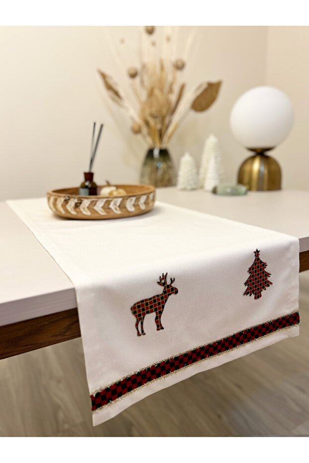 Christmas Themed Runner / 140X40 / Handmade / Stitched Stain-Resistant / Christmas Themed - Christmas Themed