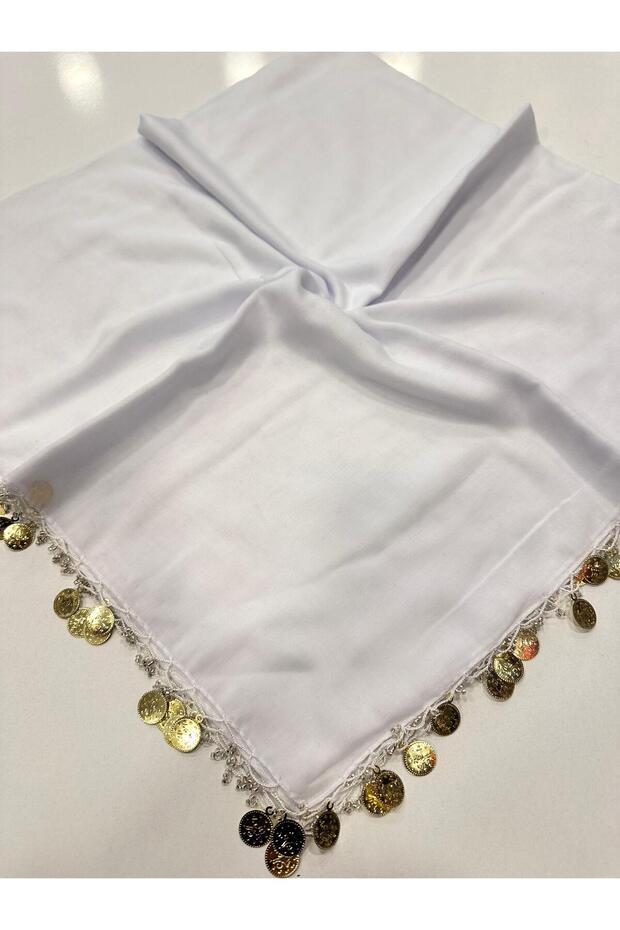 Sequin Hand-Embroidered Writing Scarf Dowry Gift 100X100