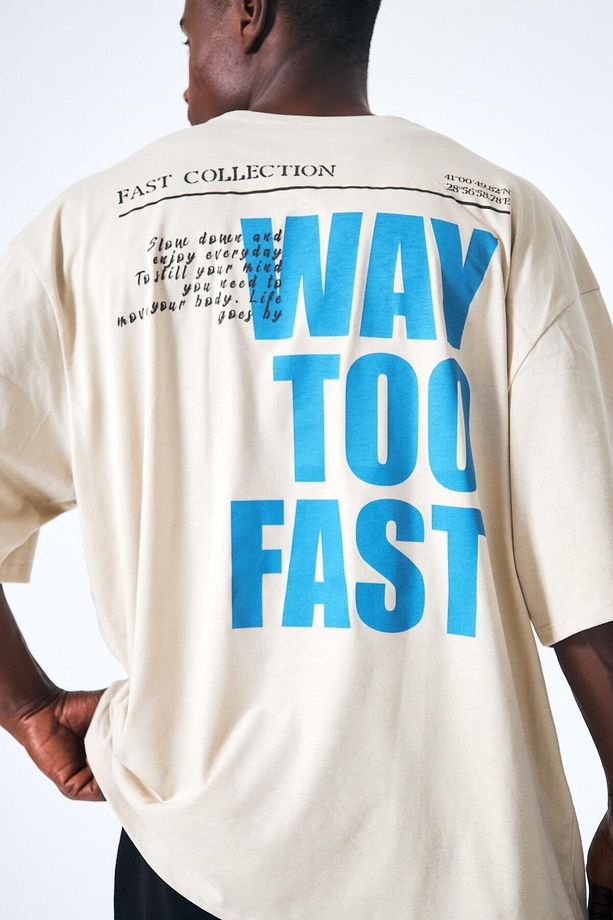 “Way Too Fast” Arka Ve Ön Kabartma Baskılı Oversize - 1