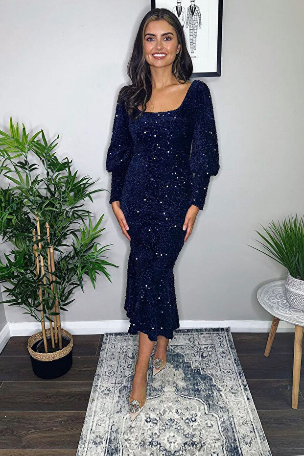 Women's Skirt Flounced Sequins Sequins Evening Dress Nbemp2336