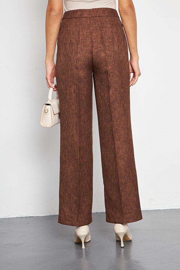 Cep Detay Yünefekt Pantolon Kahve - 6