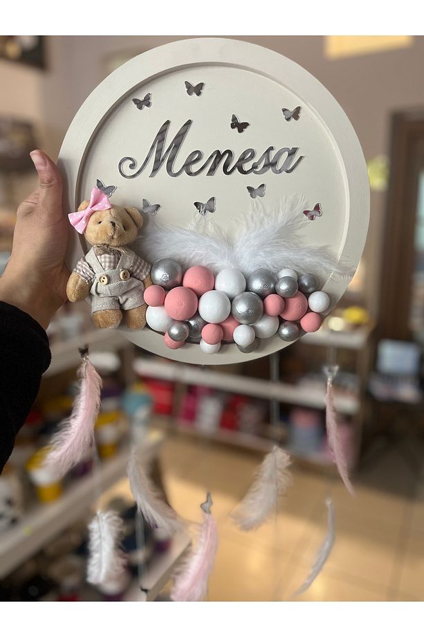 Kız Bebek Odası Kapı Süsü- Pembe Balonlu Hastane Odası Kapı Süsü - 1