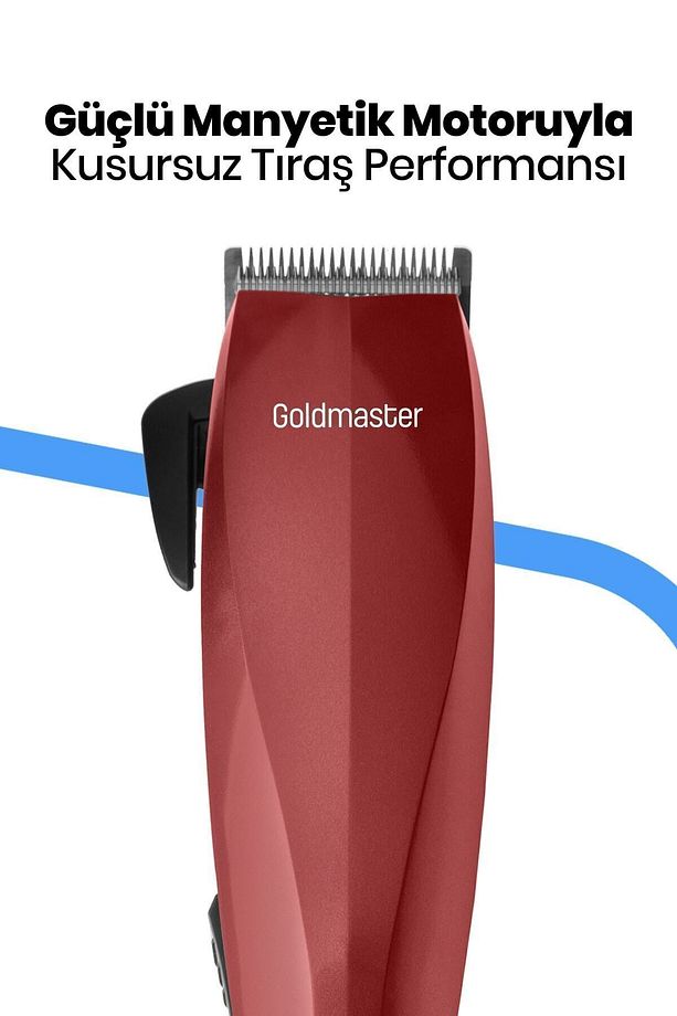 Ruby Sessiz Çalışan Güçlü Motor Paslanmaz Çelik Bıçaklı Kırmızı Saç Ve Sakal Şekillendirme Makinesi - 7