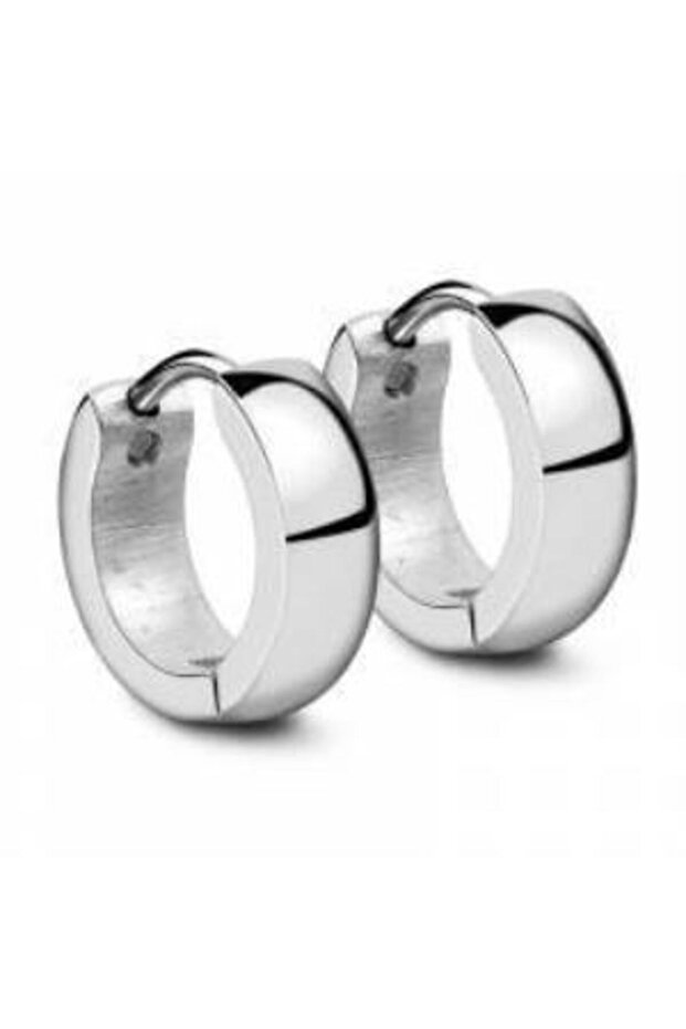 Perforated Steel Men's Earrings White Color