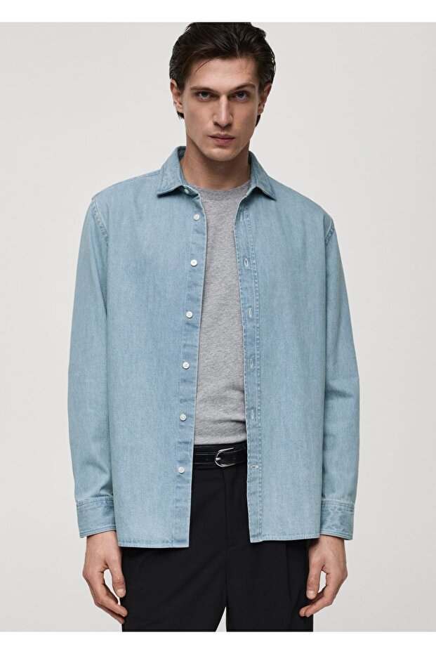 Normal Kesim Denim Gömlek - 1