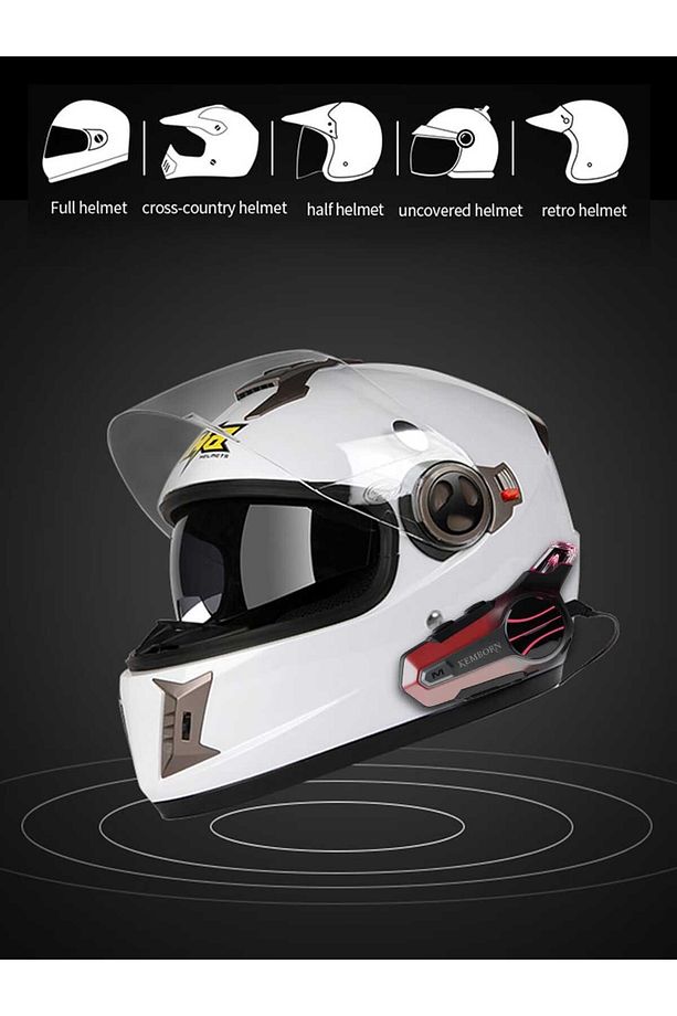 Motosiklet Kask Kulaklık 1adet 2kişilik Intercom Seti Bluetooth 5.3 Evrensel Eşleşme Interkom... - 4