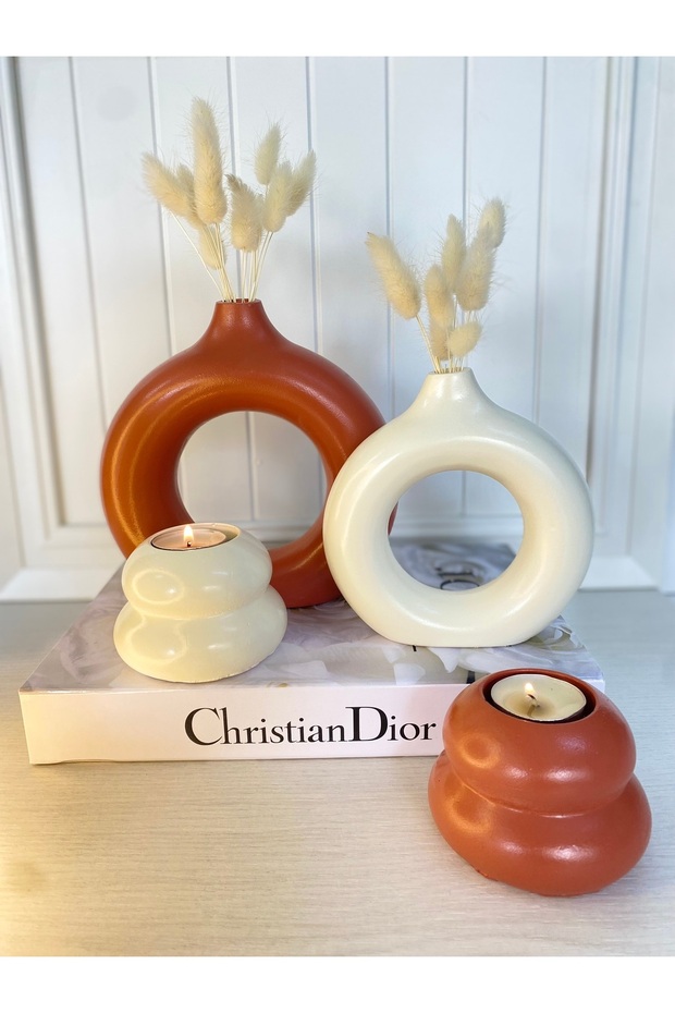 Halka Vazo Ve Şamdan Seti - 2