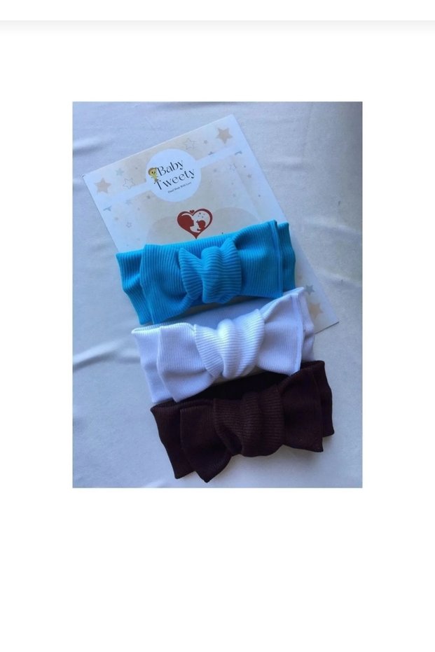 3-Piece Handmade Ribbed Baby Girl Bandana