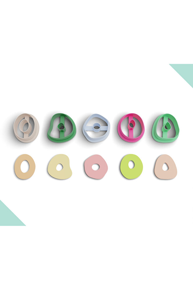 Organic Shapes Polymer Clay Cutter Pack,, 5 Model Polymer Clay Molds, No: 968