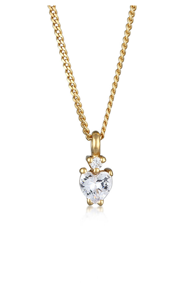 Náhrdelník dámský přívěsek srdce Love Bond červená s krystaly ve stříbře 925 pozlacené - 1