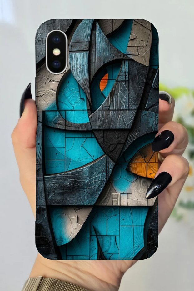 Apple iPhone XS Compatible Oil Painting Patterned Hd Printed Silicone Case