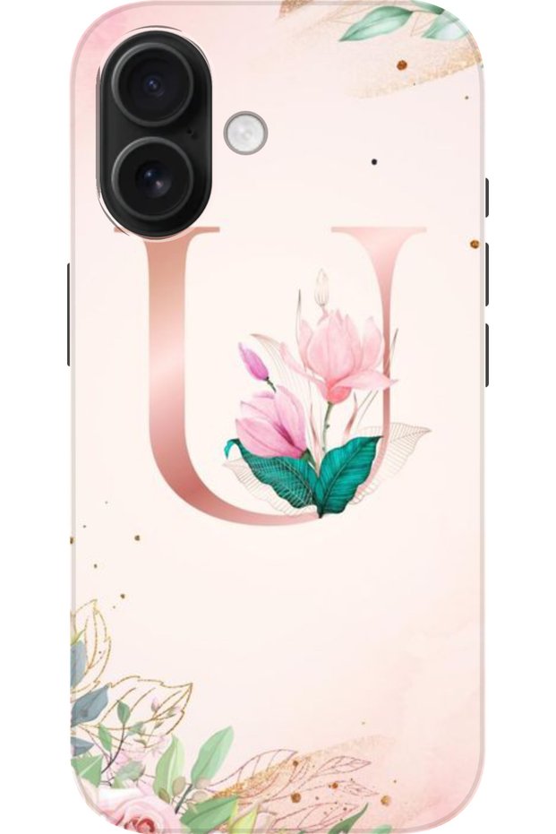Apple iPhone 16 Compatible Hd+ Printed Letter U Patterned Silicone Case