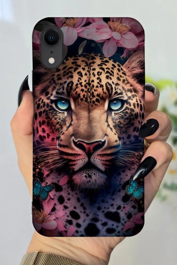 Apple iPhone Xr Compatible Hd+ Printed Tiger Pattern Silicone Case