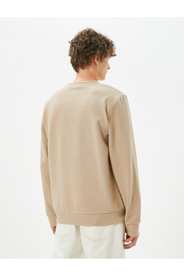 Basic Sweater Crew Neck Textured Long Sleeve - 4