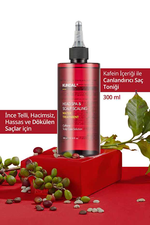 Kundal Caffeine Water Treatment - 300ml Caffeine-Containing, Anti-Shedding Liquid Conditioner (Herb Mint)