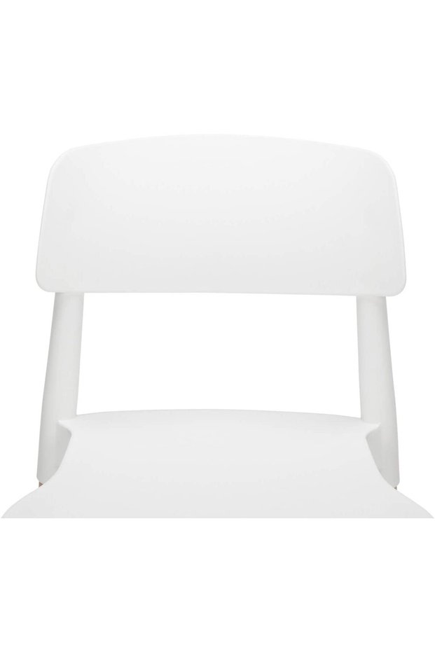 TJ HYL-088 PP Chair with Wooden Legs for Indoor, Outdoor & Dining Chair - White