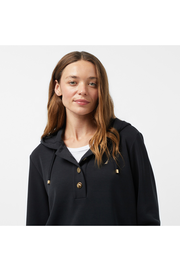 Kadın Siyah Regular Fit Sweatshirt - 4