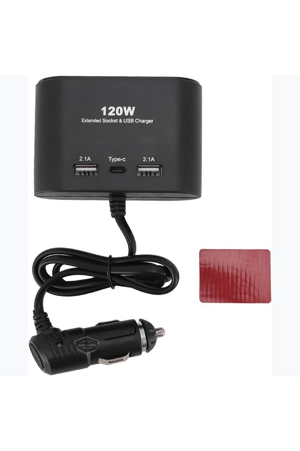 Üniversal 3 Lü Çakmak Soketi 120w Çakmaklık Çoğaltıcı 2 Usb 1 Type-c Araç Şarj Cihazı Çakmaklık Şarj - 5