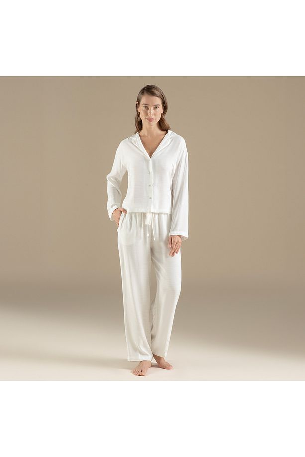 Pera Pijama Takımı Ekru - 1