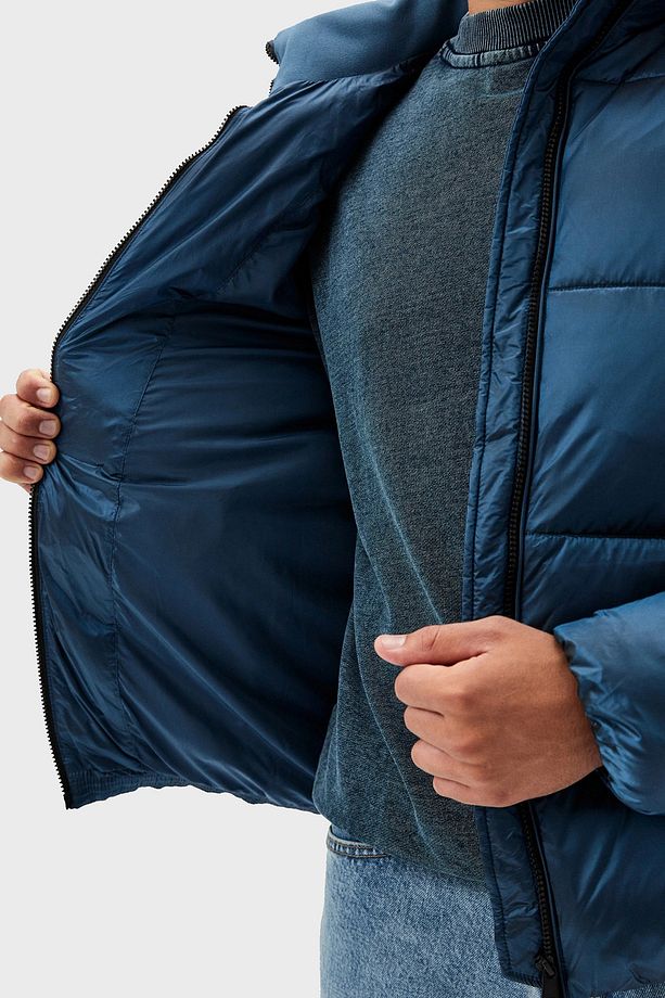 Kapitoneli Regular Fit Parlak Görünümlü Dik Yaka Şişme Mont J30j326097cdo Erkek Mont J3 - 4