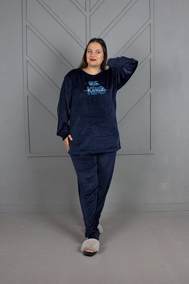 Plus Size Elastic Velvet Suit