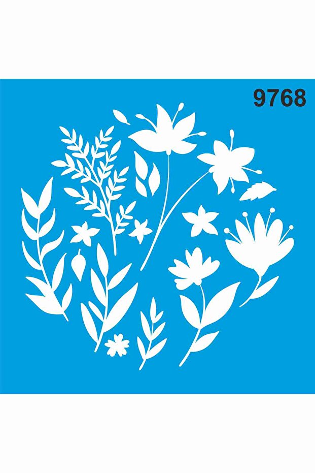 40X40 Flowers and Leaf Stencil Painting Template