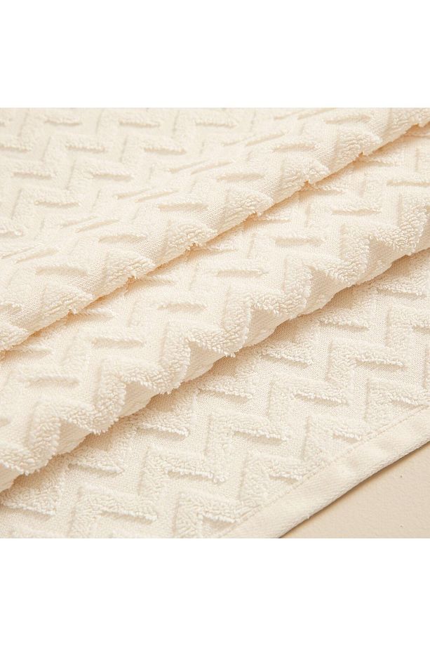Zigzag Yüz Havlusu 50x70 cm Ekru/Ekru - 4