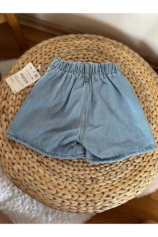 Luviscollection Düğme Detaylı Kot Şort Etek Denim Kot Şort - 2