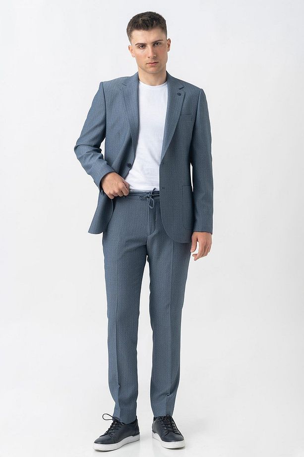 Glarus T2426 Regular Fit Jogger Likralı Gofre Takım Elbise Desenli - 4