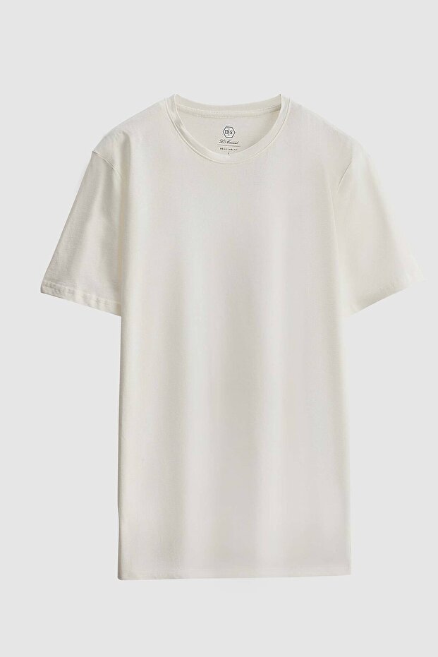 Ds Groom Regular Fit White Plain T-Shirt